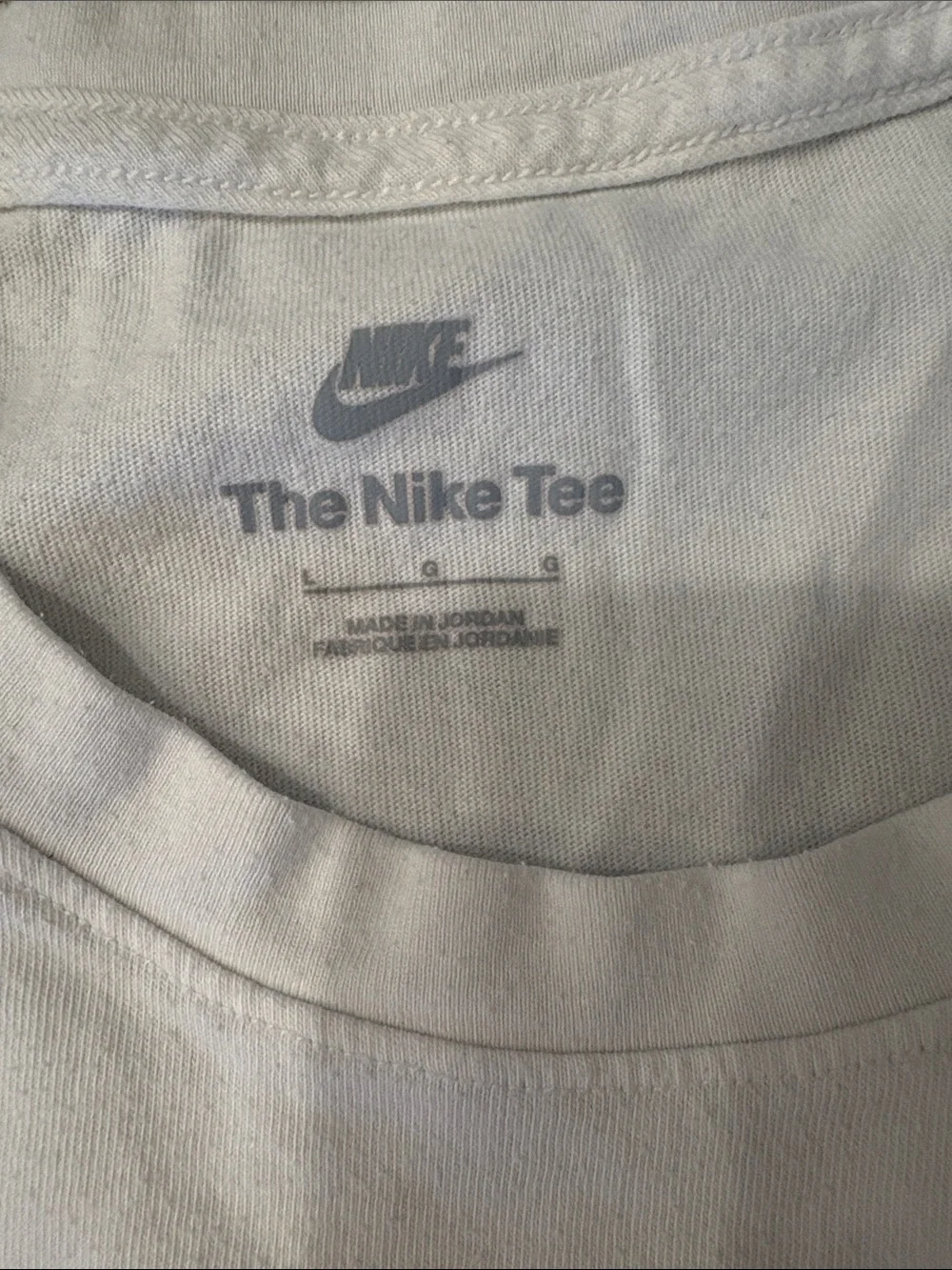 Nike White Short Sleeve Crew with Black Swoosh
